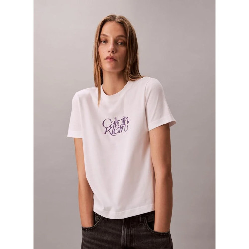 Calvin Klein Γυναικεία κοντομάνικη μπλούζα Script  Logo Graphic Slim T-Shirt